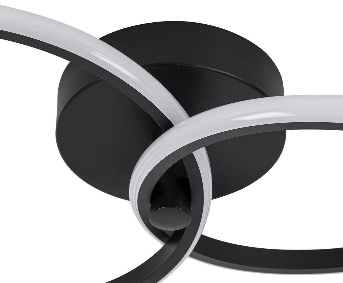 Stropna Led-svetilka Mofer - črna, Moderno, kovina/umetna masa (50/13cm) - Premium Living
