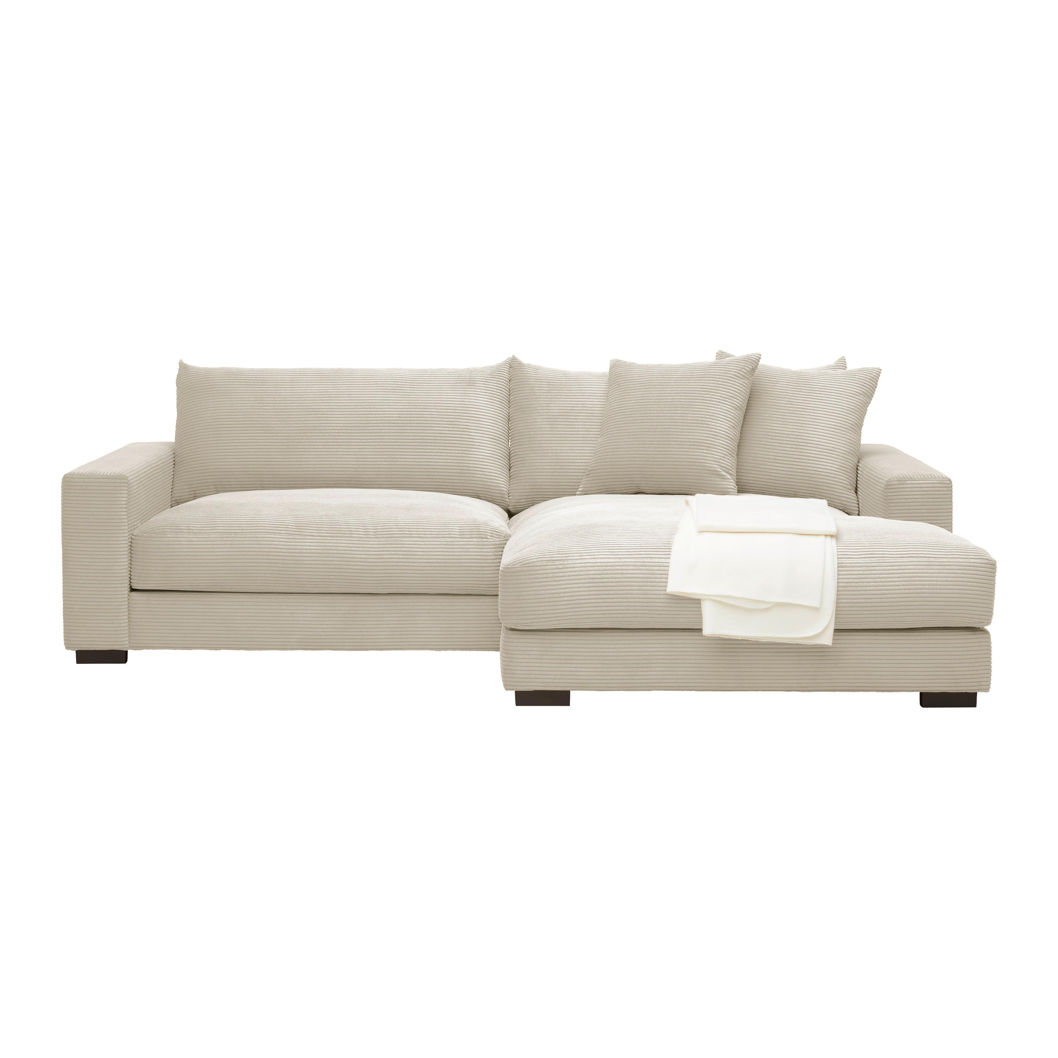 Wohnlandschaft Pedro-3S.REC in Creme - Creme, Modern, Textil (265/180cm) - Mömax