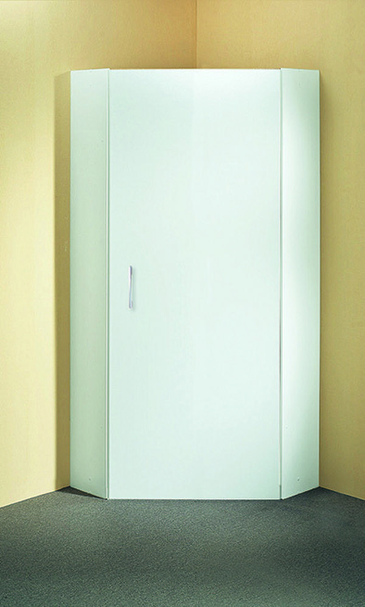 SZAFA NAROŻNA MULTIRAUMKONZEPT - biały/kolor aluminiowy, Konventionell, materiał drewnopochodny/tworzywo sztuczne (80/185/80cm) - Xora