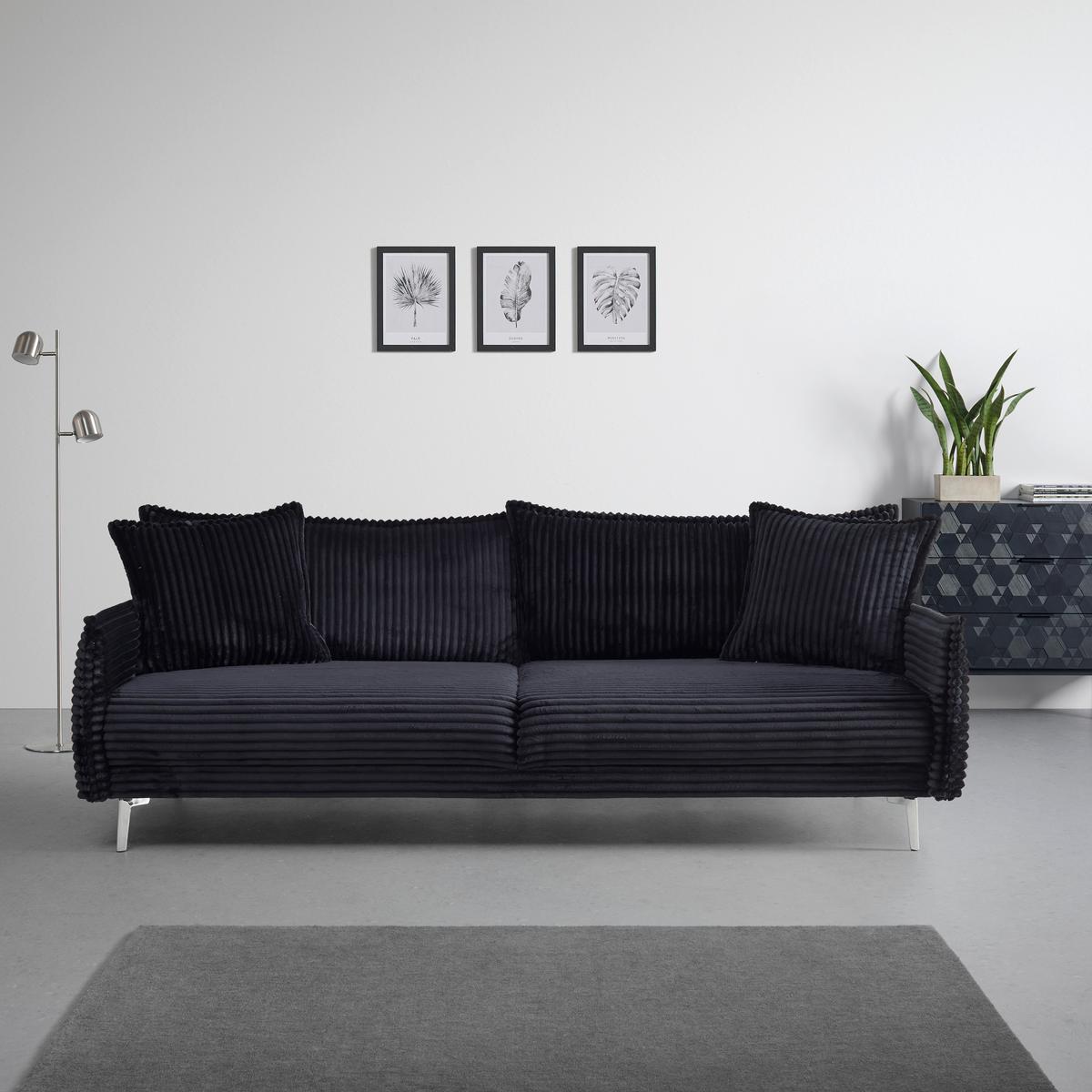 Mega Sofa Kiss - boje kroma/crna, Moderno, drvo/metal (241/90/117cm) - Mömax