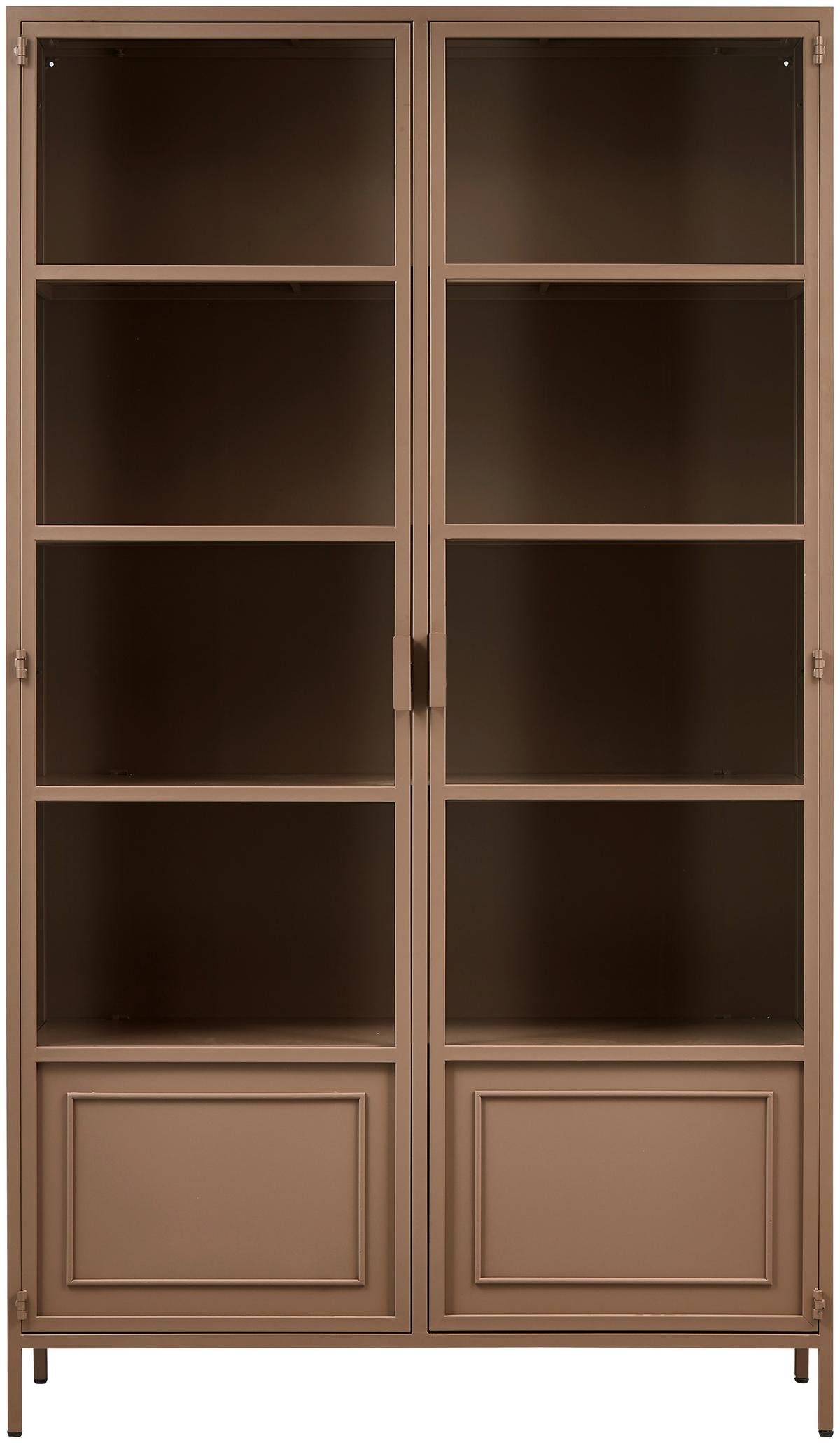 Vitrine Ronja Braun B: 110 cm - Braun, Design, Glas/Metall (110/189/43cm) - Livetastic