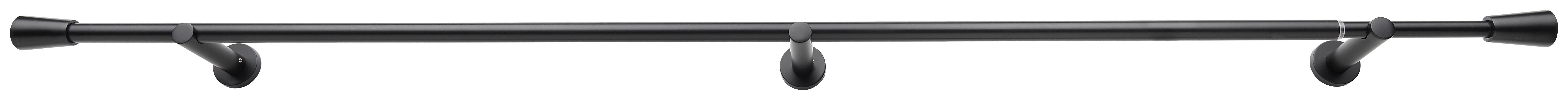 KARNISZ DRĄŻKOWY - ZESTAW 13/16MM TELESKOPGARNITUR MINO - czarny, Design, metal (100-190cm) - Homeware