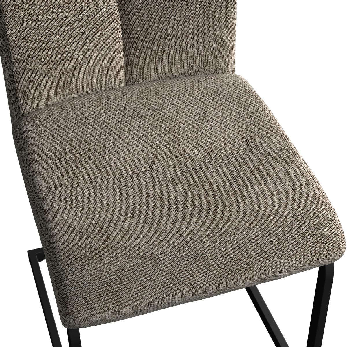 Schwingstuhl Colien Braun Webstoff Gepolstert - Schwarz/Braun, MODERN, Holz/Textil (46/94/62cm) - Bessagi Home
