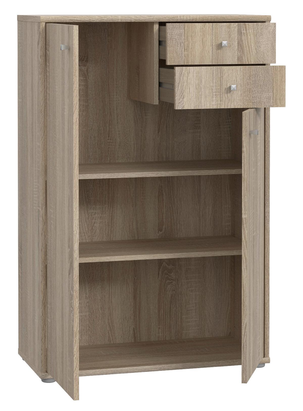 Komoda Tempra 2, Barva Hrasta - barve aluminija/hrast sonoma, Design, umetna masa/leseni material (73,7/111,1/34,8cm)