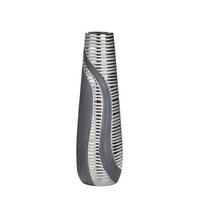 Bodenvase Grau/Silberfarben - Silberfarben/Grau, Basics, Keramik (14/49/14cm)