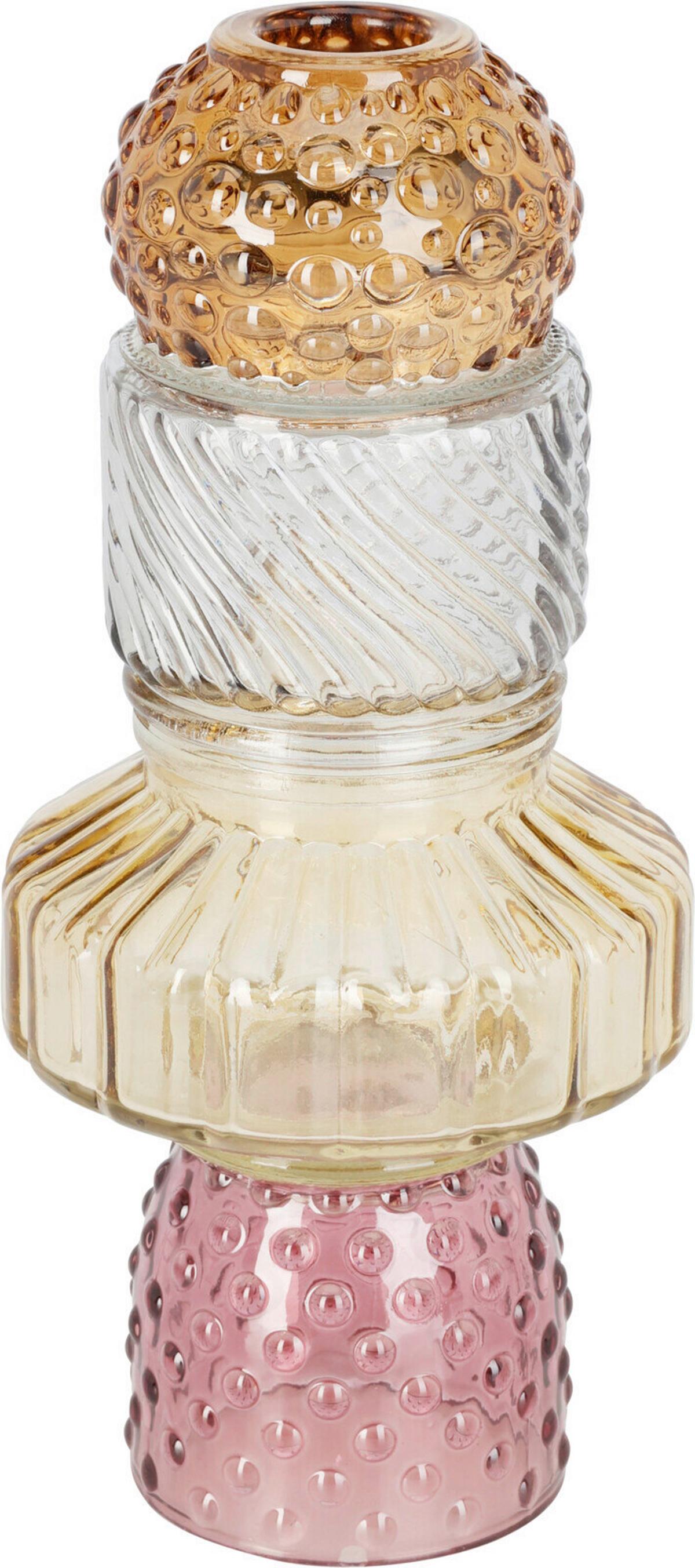 Gyertyatartó Color - többszínű, üveg (21,5/9,9cm)