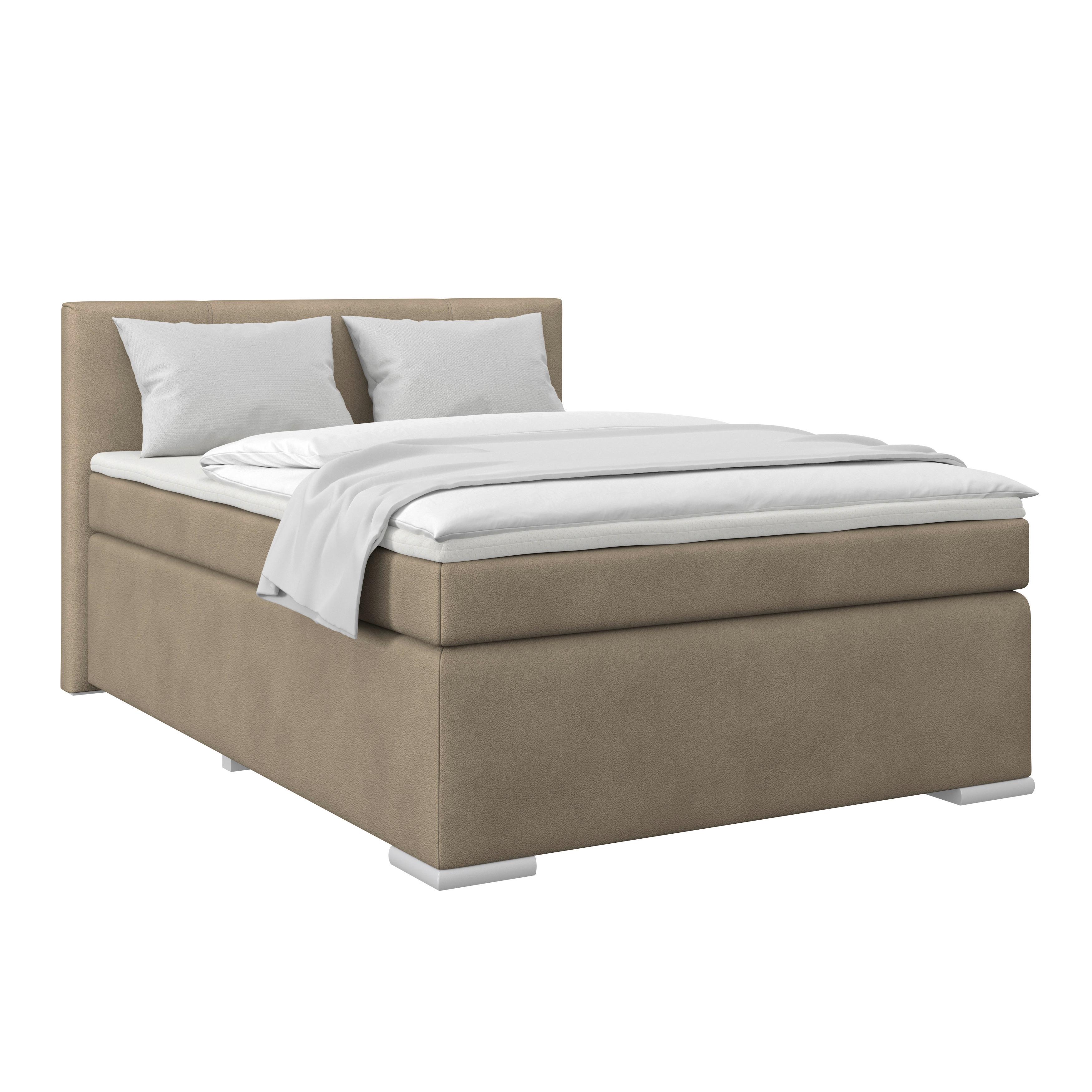 PAT BOXSPRING MIRA 1 - taupe, Basics, plastic/lemn (120/200cm)