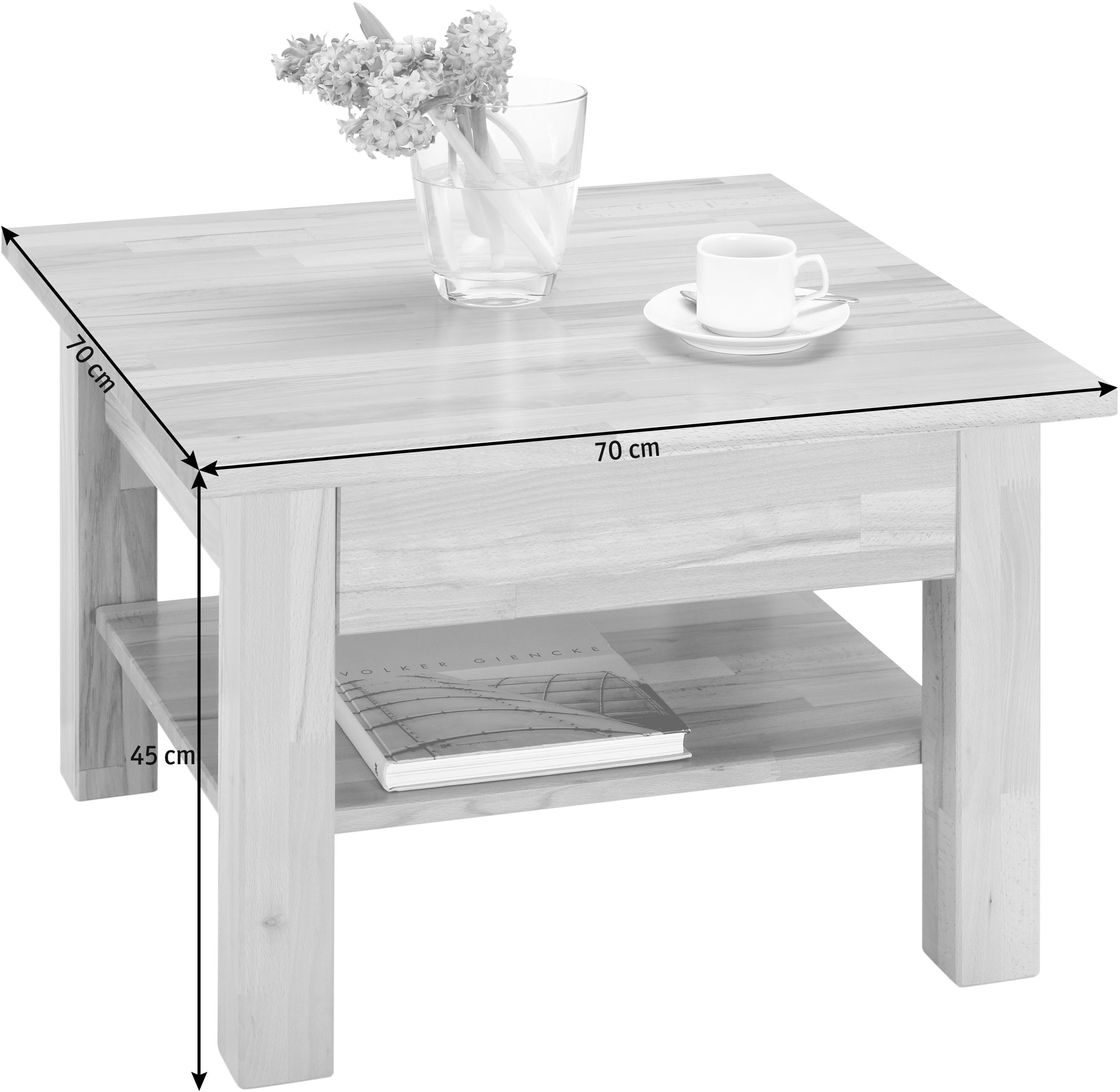 STOLIK KAWOWY KAPSTADT - kolor bukowy, Design, drewno (70/70/45cm) - Linea Natura