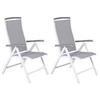 Gartensessel-2er Set Albany ca. 60x110x60 cm Weiß/Grau - Weiß/Grau, KONVENTIONELL, Metall (60/110/60cm) - Gardenson