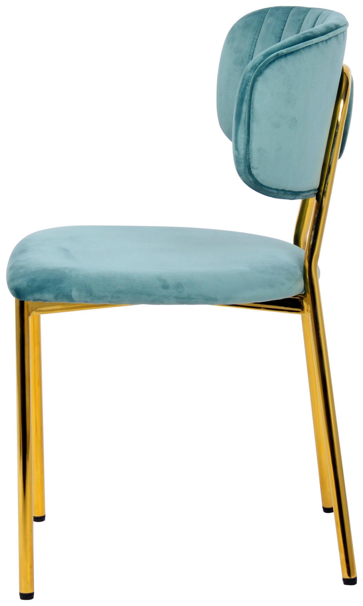 STUHL-SET GISELLE 125 - Goldfarben/Grün, Design, Kunststoff/Metall (47/80/51cm) - Kayoom