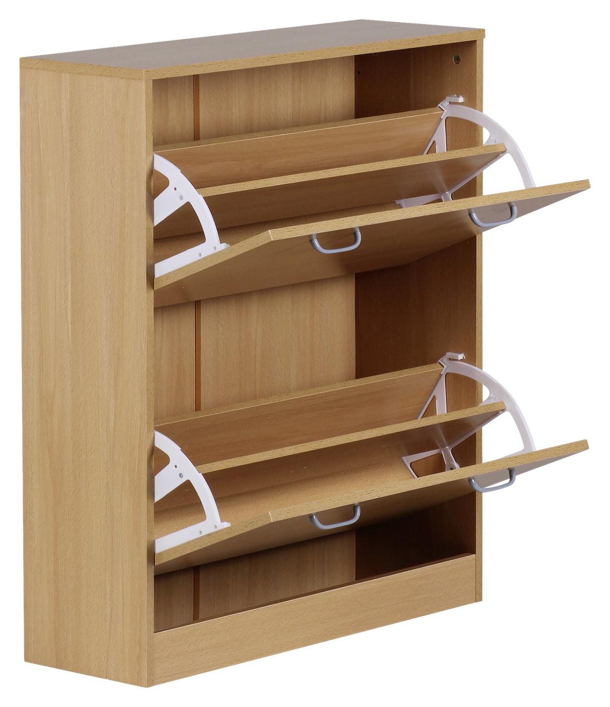 Schuhkipper Sarah ca. 75x87x24cm Buchefarben - Silberfarben/Buchefarben, KONVENTIONELL, Holzwerkstoff/Kunststoff (75/87/24cm) - MID.YOU