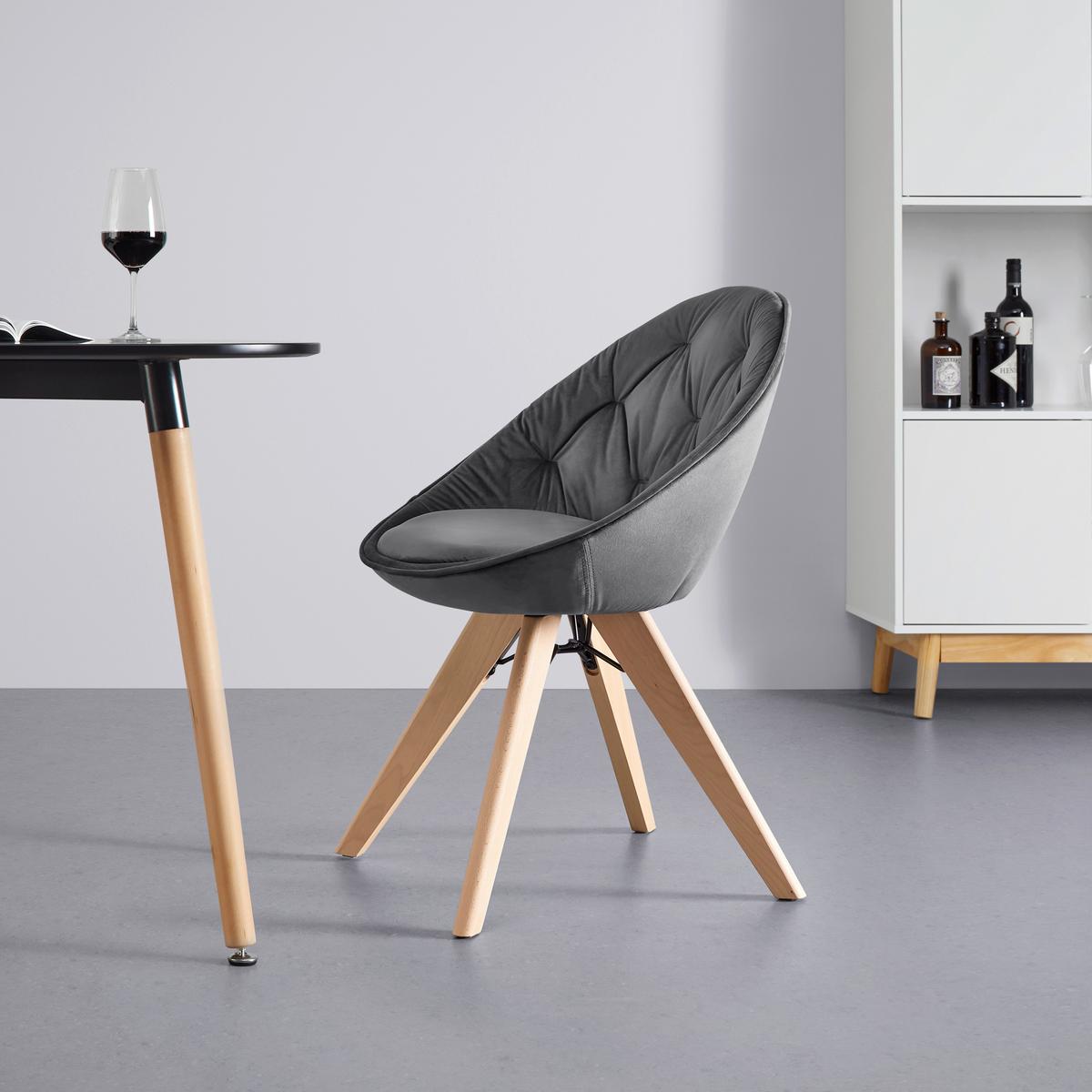 KRZESŁO DARIA - kolor bukowy/ciemnoszary, Modern, metal/drewno (57/80,5/59cm) - Bessagi Home
