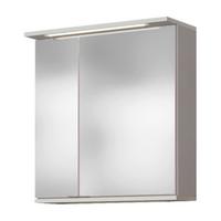 SZAFKA Z LUSTREM LYND - biały/kolor chromowy, Konventionell, materiał drewnopochodny/szkło (60/67/20cm) - Xora