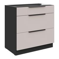Baza 80 3 Ladice Arona - bijela/bež, Moderno, drvni materijal/metal (80/82/52cm)