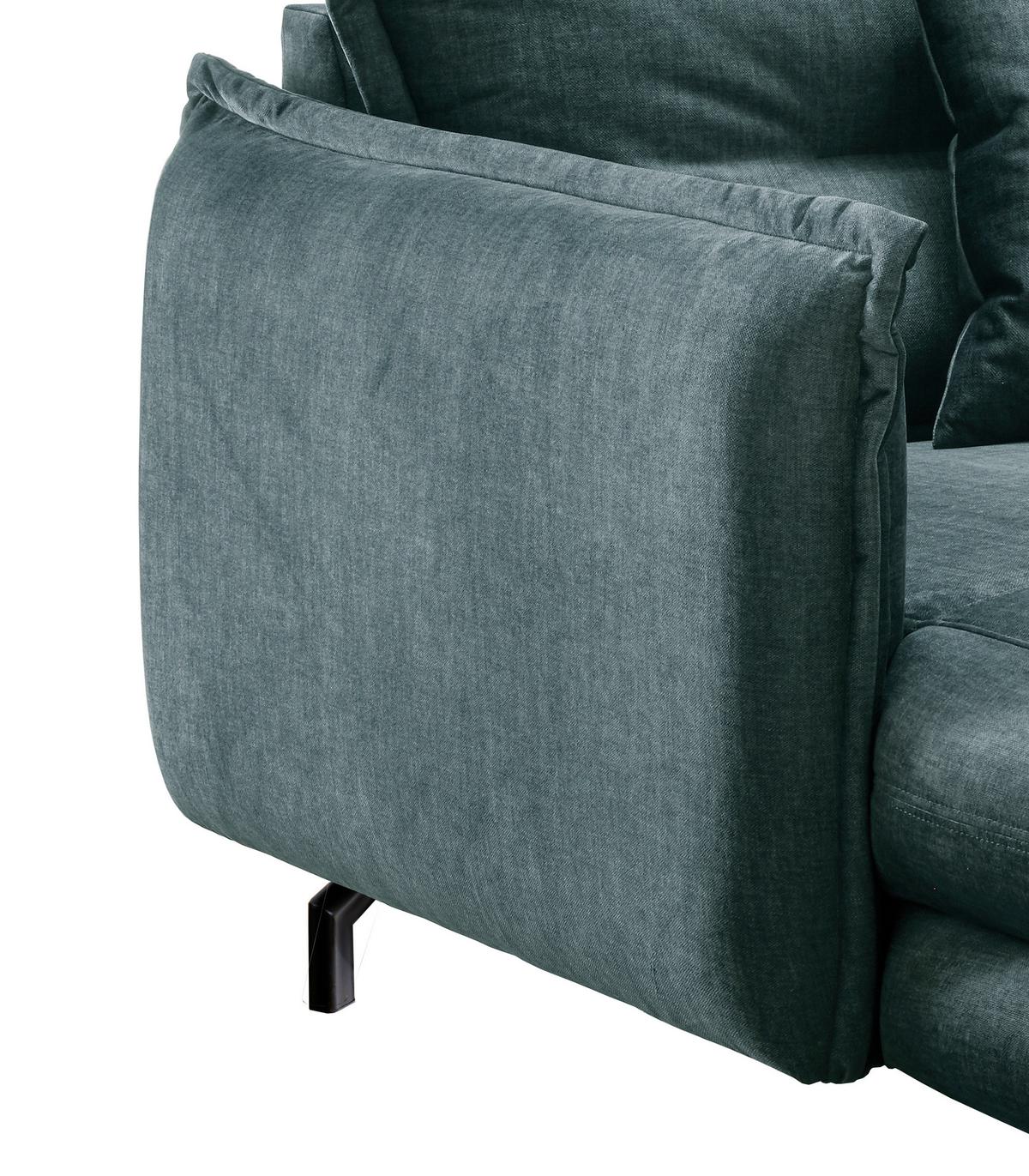 Relaxsessel Lava Hellblau Velours - Schwarz/Hellblau, MODERN, Textil/Metall (111/101/167cm) - Livetastic
