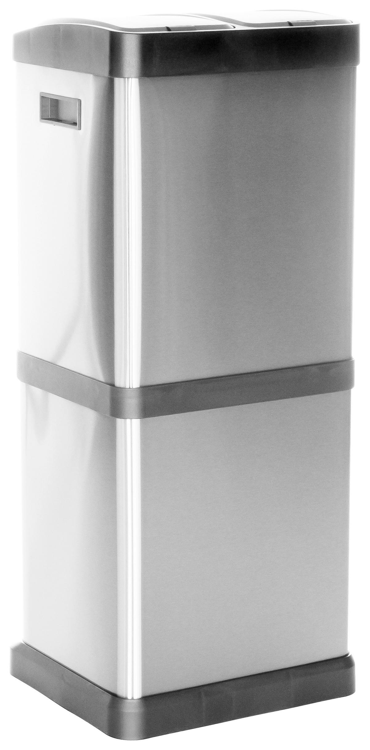 Koš Za Smeti Clean Vii, 32 L, Srebrna - srebrne barve/črna, Basics, kovina/umetna masa (32/78/32cm) - MID.YOU