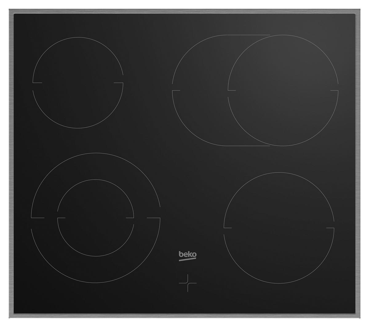 Herdset BBum 17320B Schwarz/Edelstahlfarben - Edelstahlfarben/Schwarz, MODERN, Glas/Metall (59,4/59,5/56,7cm) - Beko