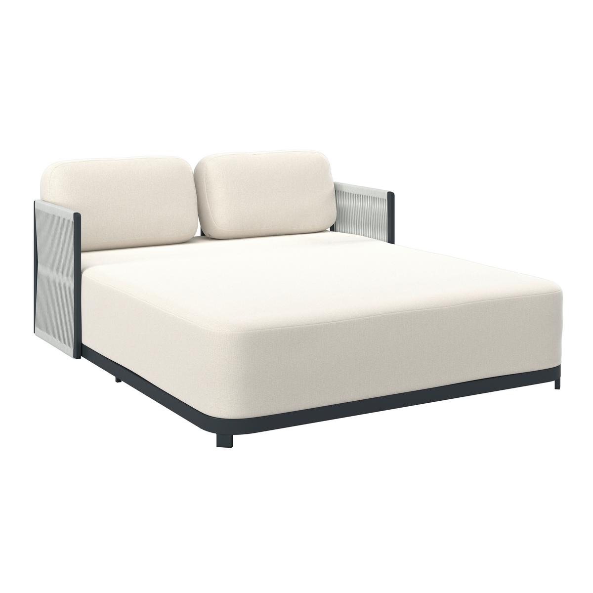 SONNENINSEL CORALIE - Anthrazit/Creme, Modern, Textil/Metall (155/62/190cm) - Bessagi Garden