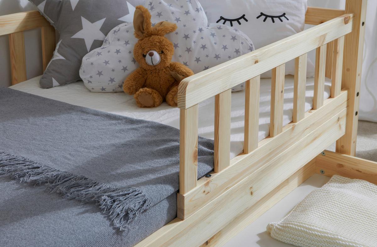 Hausbett Kay ca. 80x160 cm Kiefer Natur - Naturfarben, MODERN, Holz/Textil (80/160cm) - MID.YOU