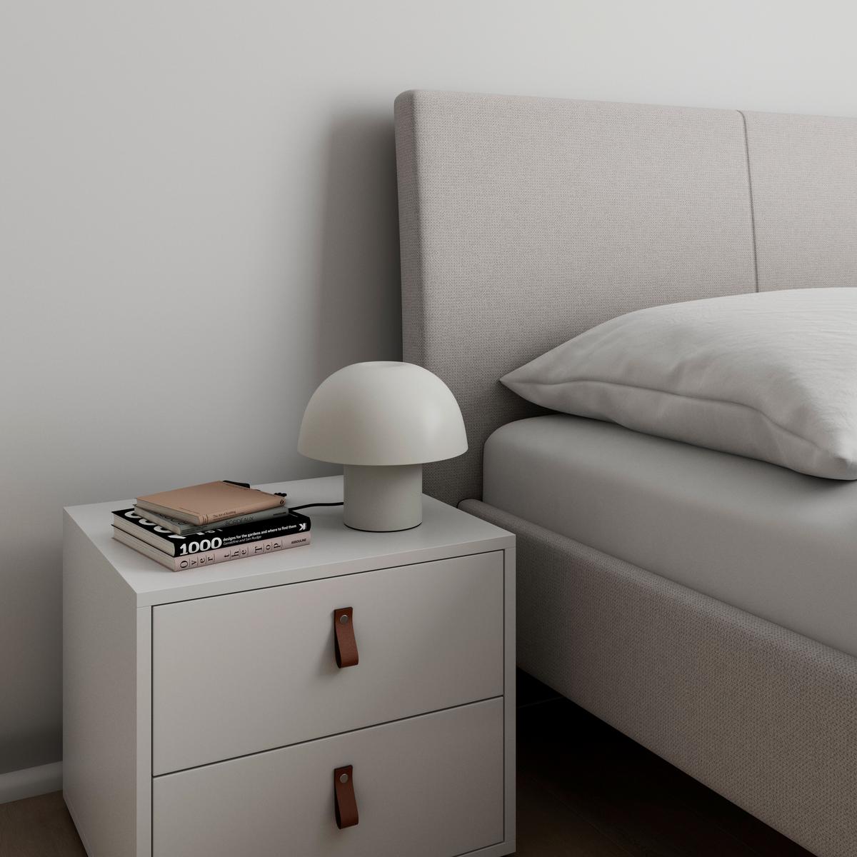 Tischleuchte Carla Weiß ca. 40 Watt - Weiß, MODERN, Metall (22,5/22cm) - Bessagi Home