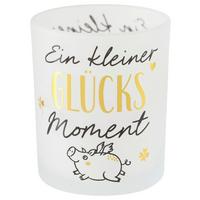 Windlicht Lucky I diverse Designs - Goldfarben/Schwarz, KONVENTIONELL, Glas (7,0/8,3cm) - Mömax