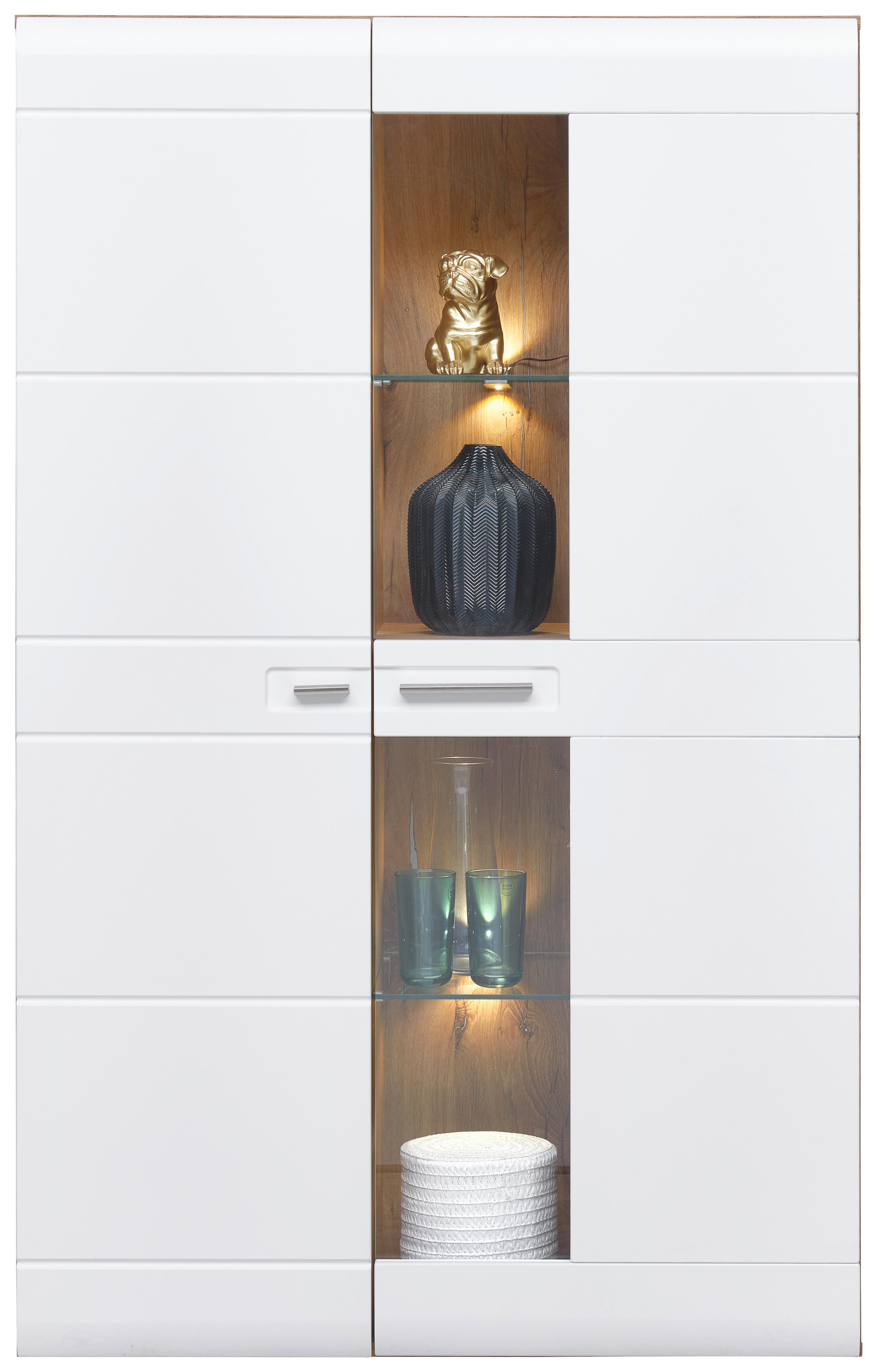 Vitrina Auris - bijela, Moderno, staklo/drvni materijal (95/154,4/37,1cm) - Modern Living