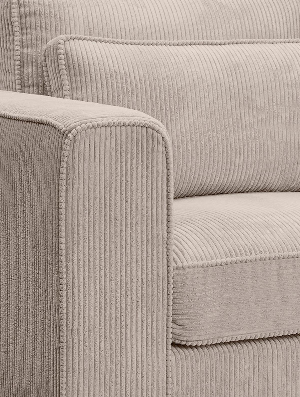 1,5-Sitzer-Sofa Almera Beigebraun - Beigebraun/Schwarz, Basics, Holz/Textil (120/92/112cm) - MID.YOU
