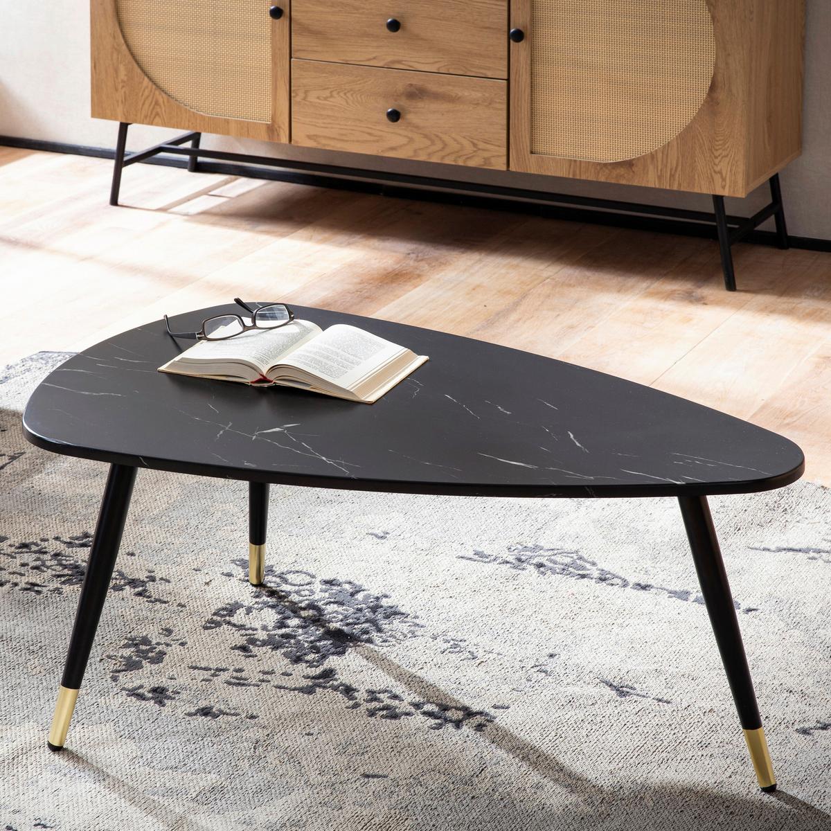 COUCHTISCH WL6.870 - Goldfarben/Schwarz, Design, Holzwerkstoff/Metall (90/60/41cm) - MID.YOU