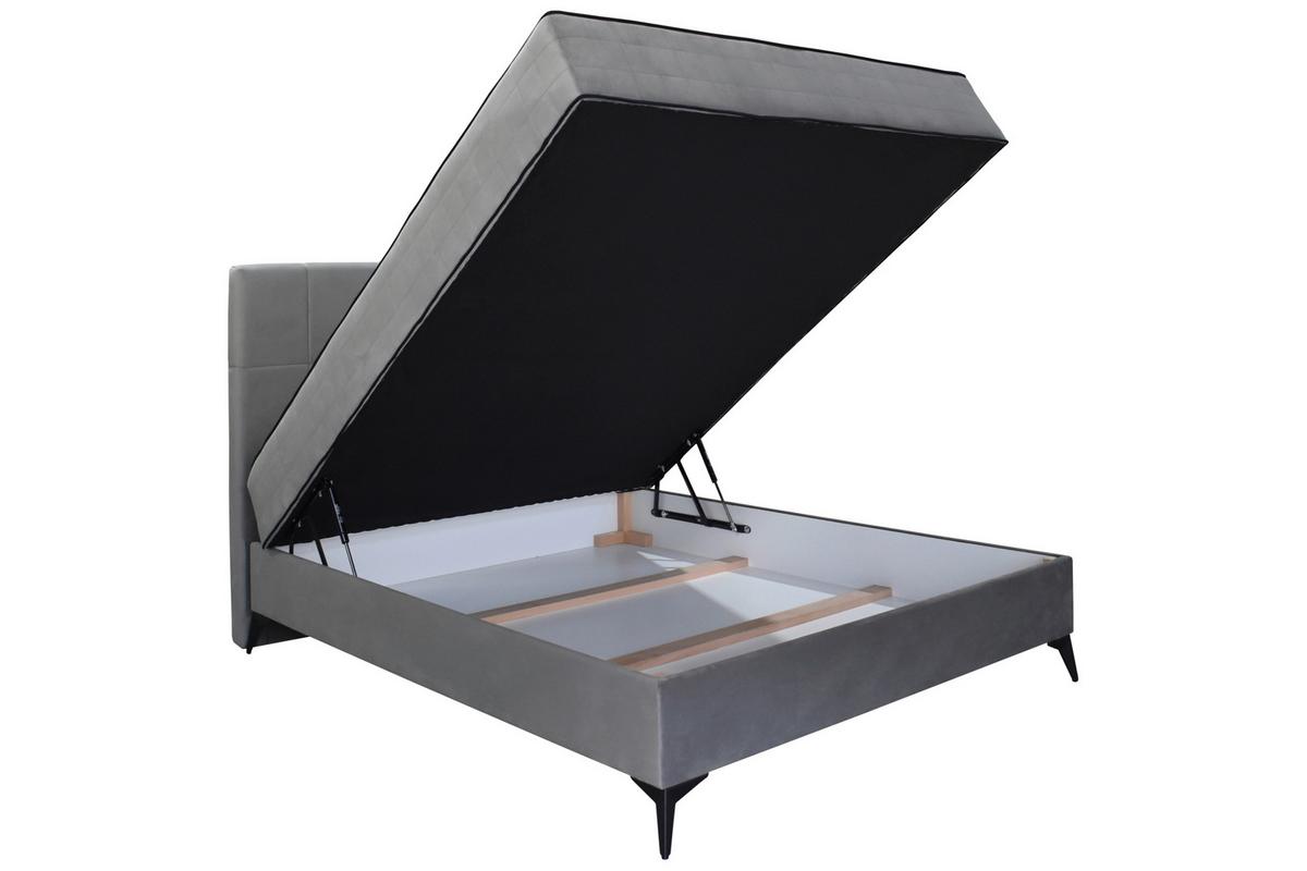 Box Krevet Lina - siva/crna, Moderno, drvni materijal/drvo (140/200cm) - Modern Living