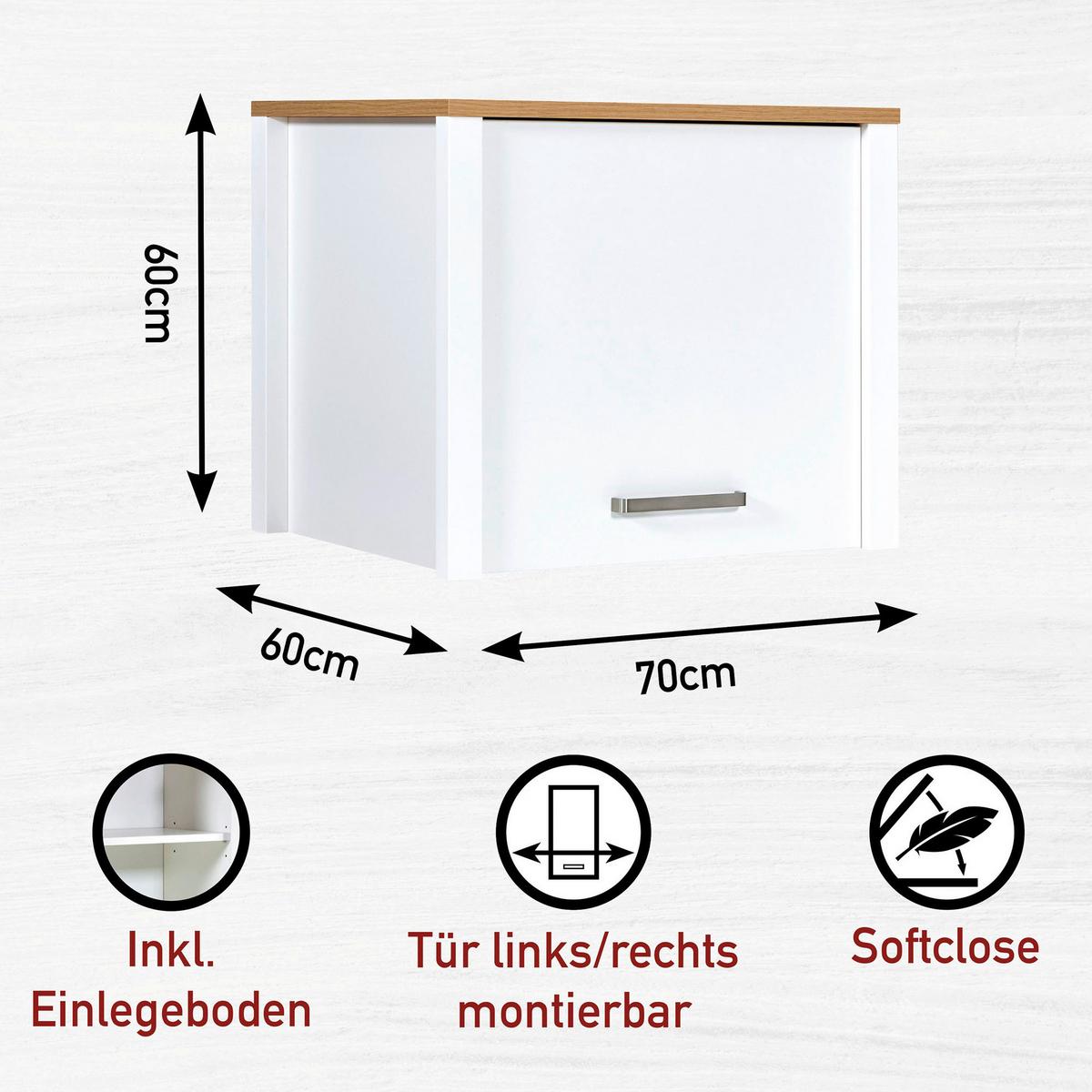 Küchenleerblock Bundle 7-Sorba o. Geräte Weiß - Silberfarben/Weiß, MODERN, Glas/Holzwerkstoff (370cm) - home24