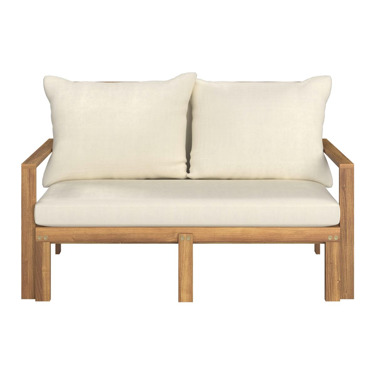 Gartenliege Pia Naturfarben Akazie/Outdoorstoff - Naturfarben, MODERN, Holz/Textil (130/75/80-130cm) - Bessagi Garden