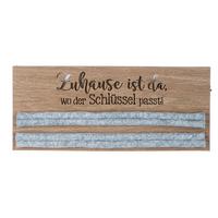 Schlüsselhalter Hellgrau/Braun - Hellbraun/Hellgrau, Basics, Holzwerkstoff/Textil (34/14/3cm)