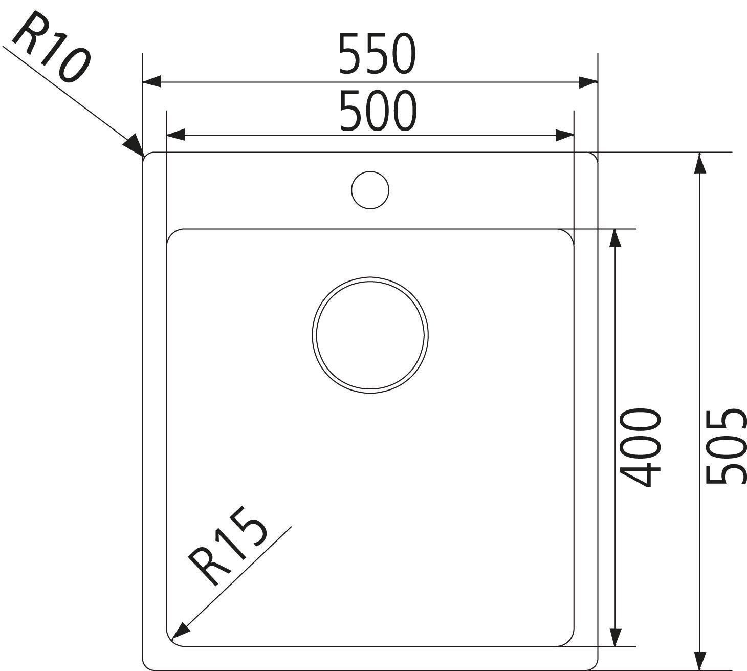 Spüle 100267 in Edelstahlfarben - MODERN, Metall (54/50cm) - HKT