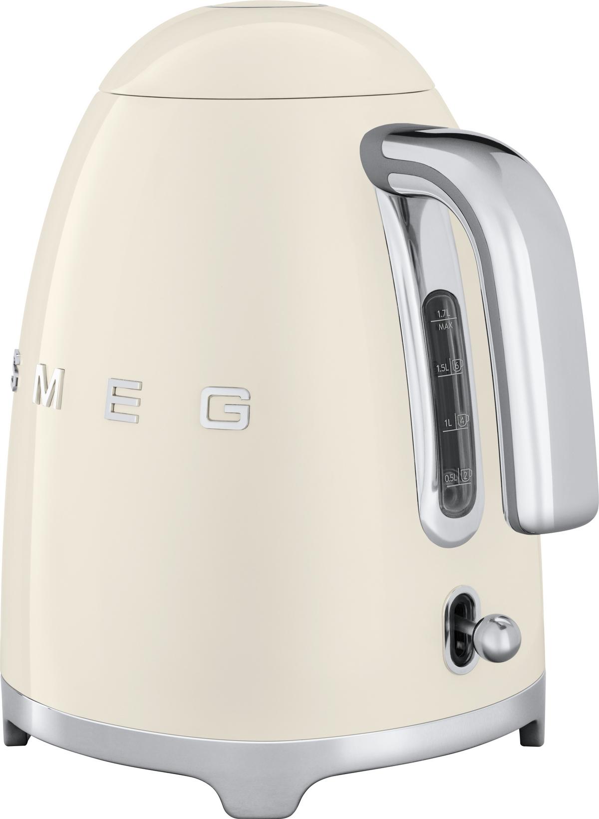 CZAJNIK ELEKTRYCZNY KLF03CREU/KLF01CREU SMEG - kremowy/kolor chromowy, Basics, tworzywo sztuczne/metal (22,3/24,8/17,1cm) - SMEG