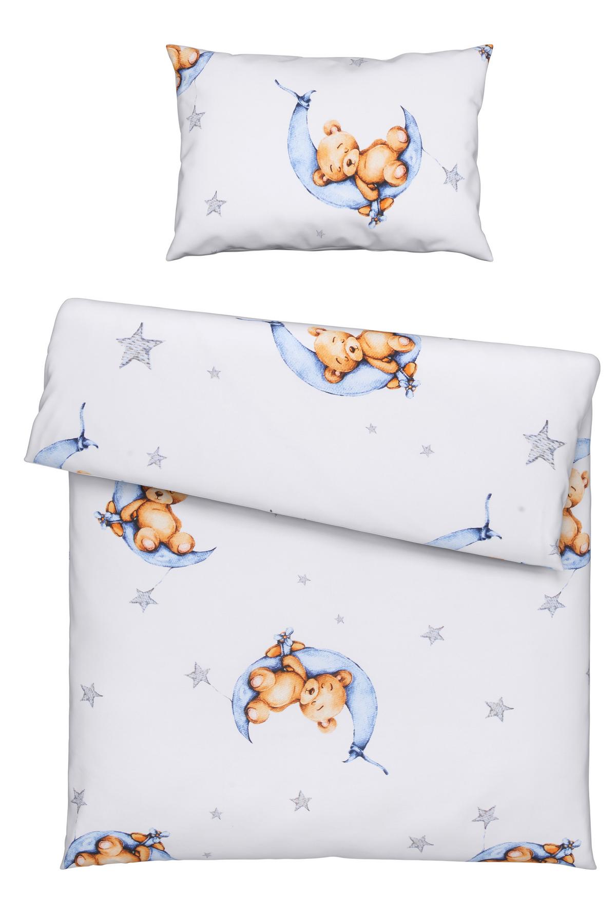 Kinderbettwäsche Bärli in diversen Farben - Rosa/Weiß, Textil (100/135cm) - Modern Living