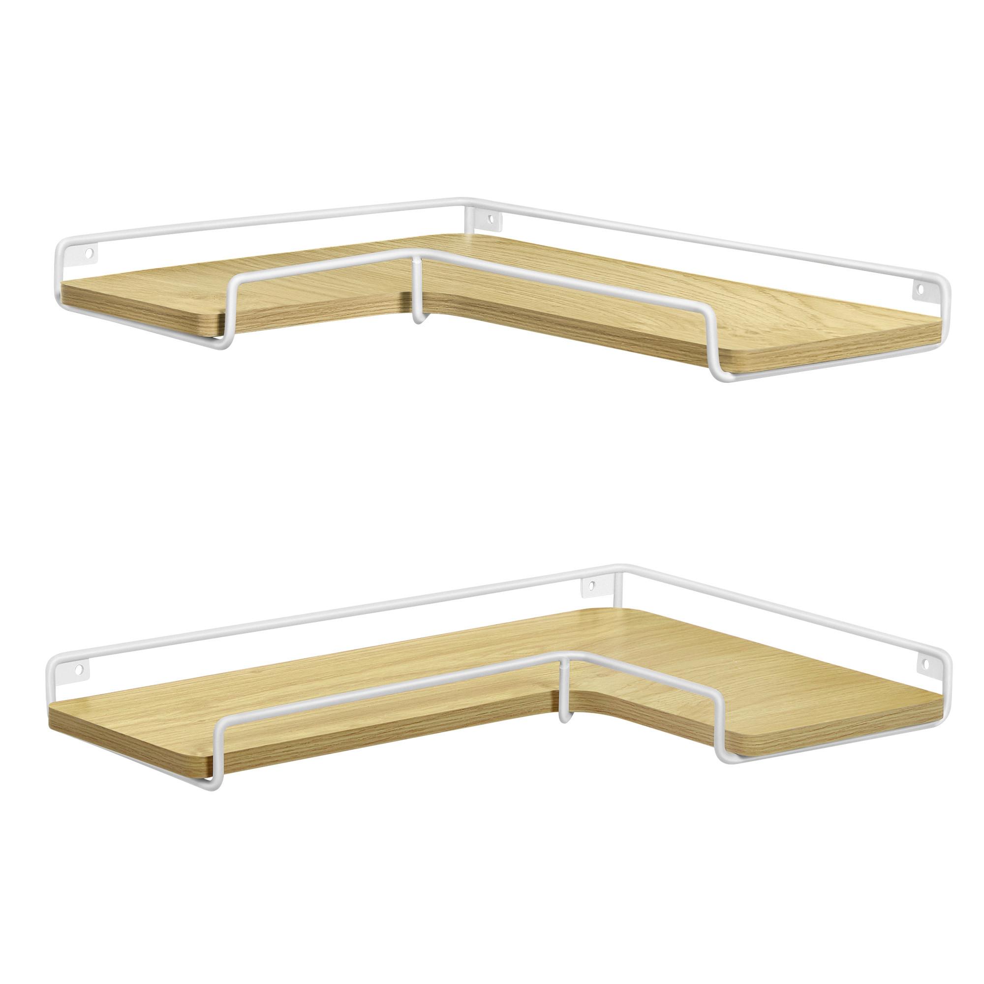 WANDBOARDSET CORNER SHELF - Eichefarben/Weiß, MODERN, Holzwerkstoff/Metall (40/4/29cm) - MID.YOU