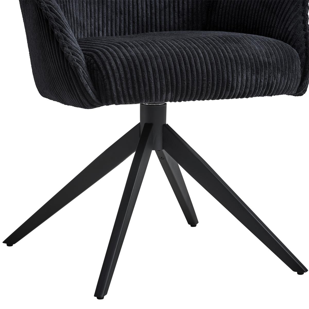 KRZESŁO Z PODŁOKIETNIKAMI YUKI - czarny, Lifestyle, metal/tkanina (61/87/65cm) - MID.YOU