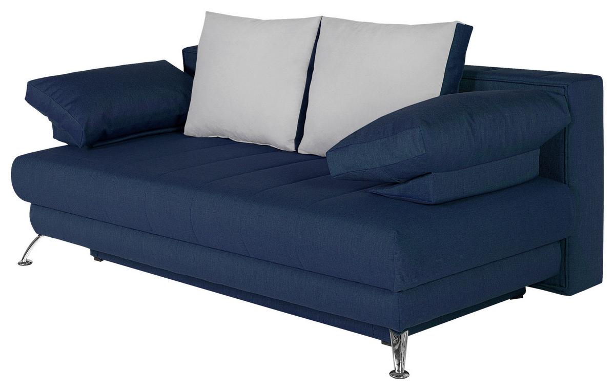 Zofa S Posteljno Funkcijo Sevilla, Temno Modra / Bež - srebrne barve/bež, Moderno, tekstil/les (200/100/75cm) - Top ponudba