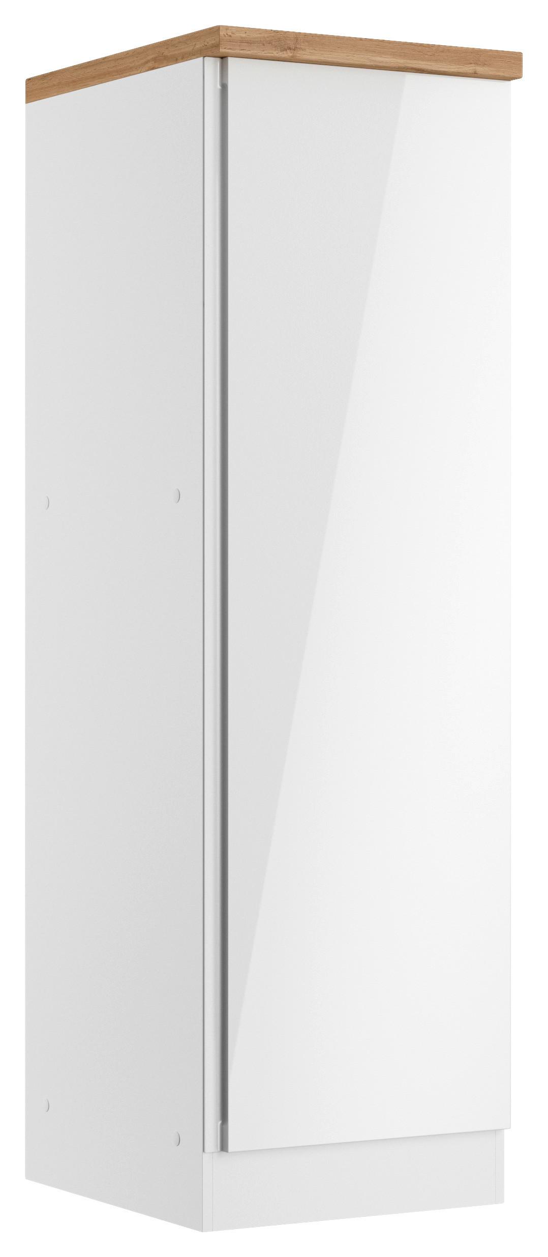 Apothekenschrank Monza ca. 50x166 cm Weiß/Eiche - Weiß Hochglanz/Eiche Wotan, LIFESTYLE, Holzwerkstoff (50/166/60cm) - Held