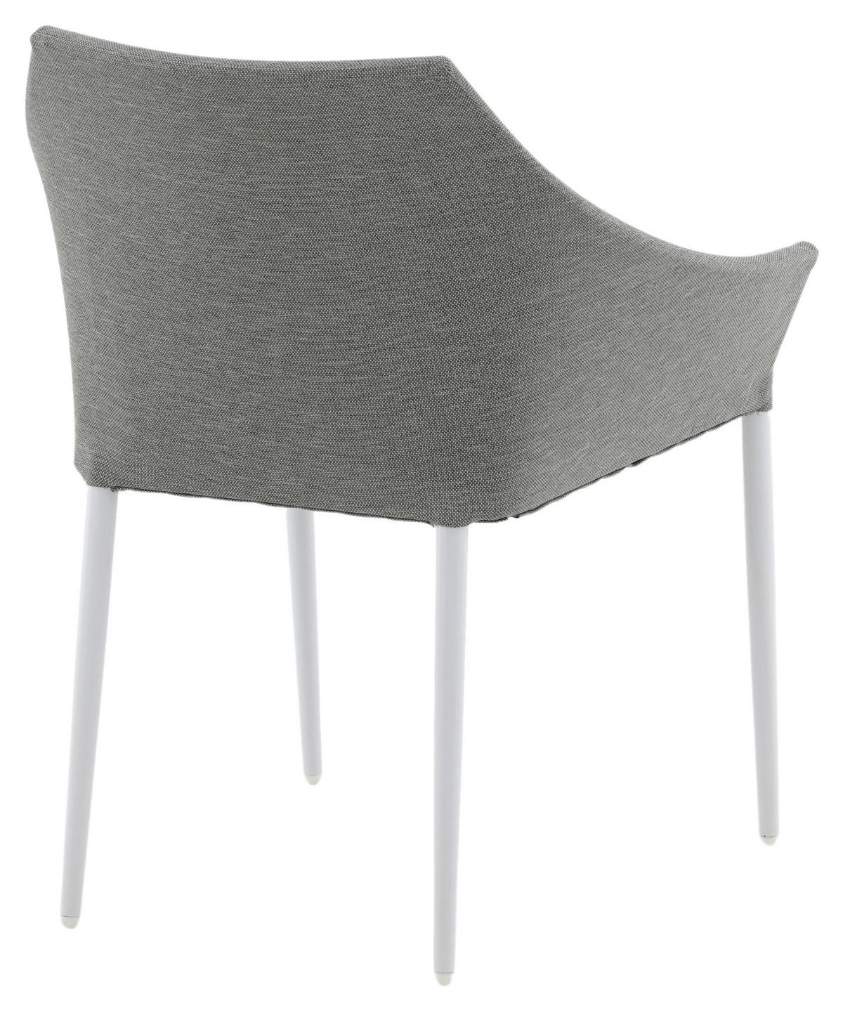 Gartenstuhl 2er-Set Spoga ca. 60x81x62 cm Grau/Weiß - Weiß/Grau, KONVENTIONELL, Textil/Metall (60/81/62cm) - Gardenson
