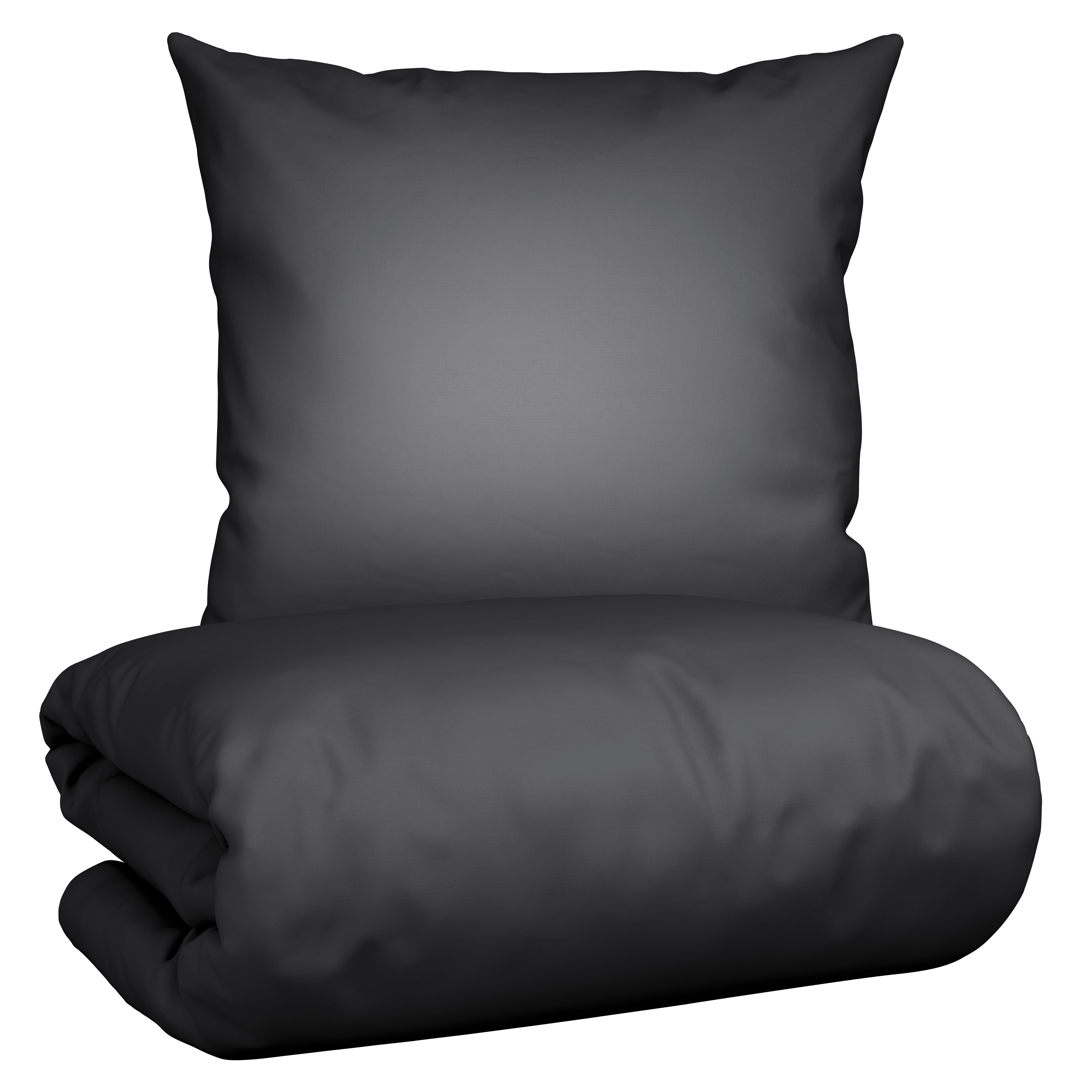 Bettwäsche Stone Washed Uni XXL Anthrazit ca. 200x200cm - Anthrazit, MODERN, Textil (200/200cm) - Modern Living