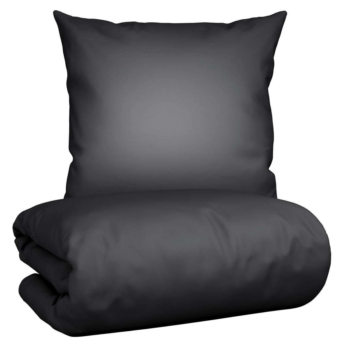 Bettwäsche Stone Washed Uni XXL Anthrazit ca. 200x200cm - Anthrazit, MODERN, Textil (200/200cm) - Modern Living