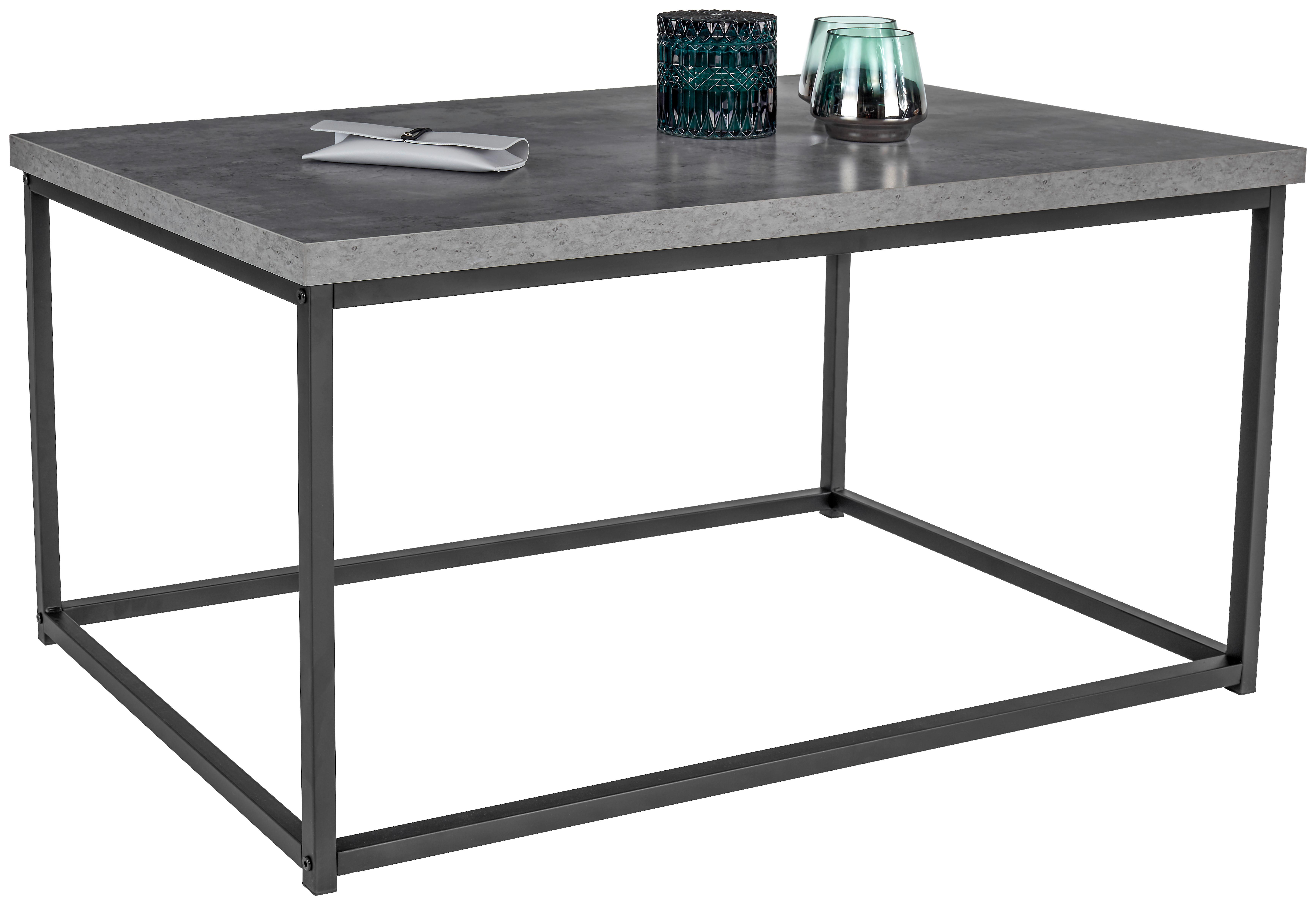 Klubska Miza Jungle, Siva, Črna - siva/črna, Moderno, kovina/leseni material (100/48/60cm)