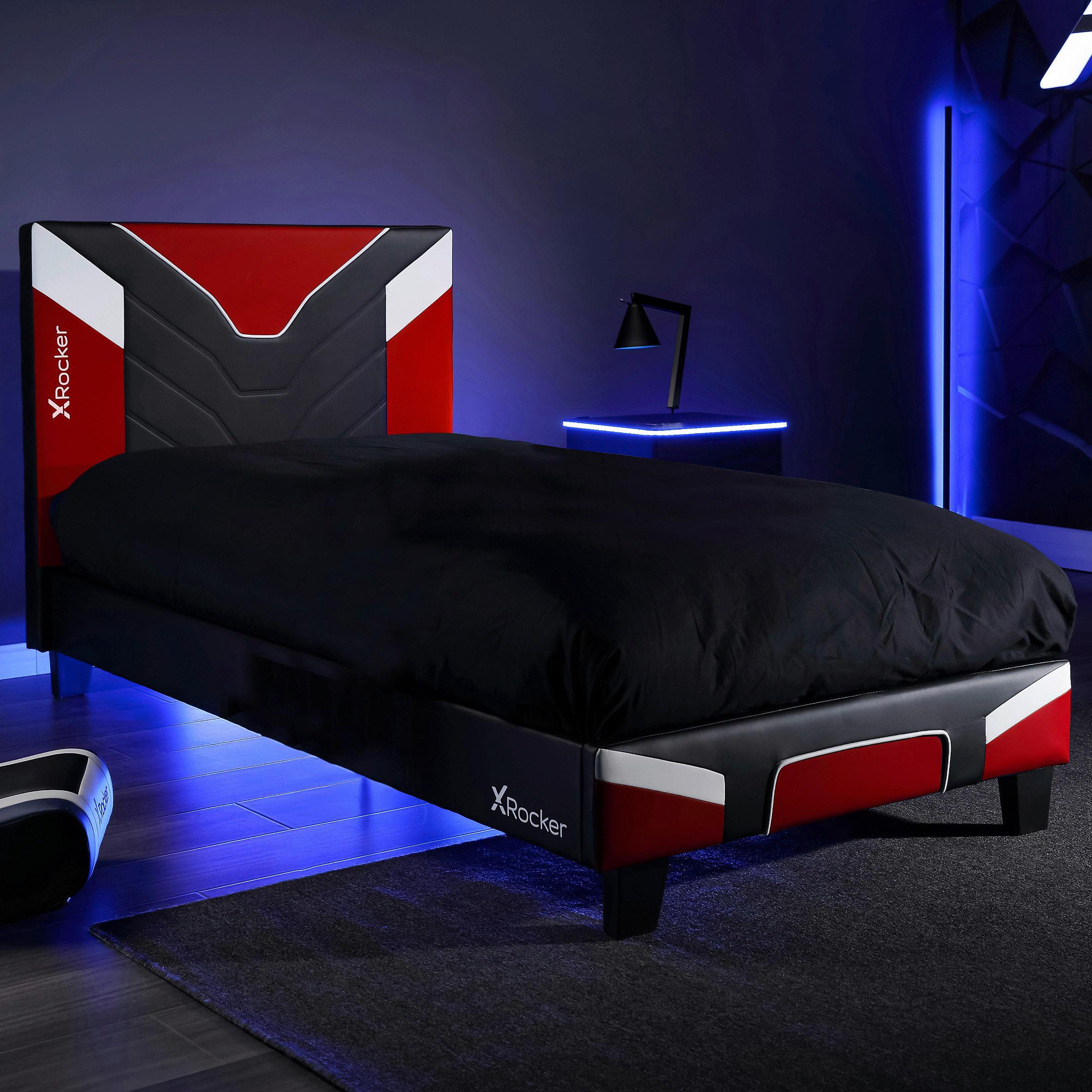 Gamingbett Cerberus 90x190 cm Schwarz/Weiß/Rot - Rot/Schwarz, MODERN, Holzwerkstoff/Kunststoff (90/190cm) - X Rocker