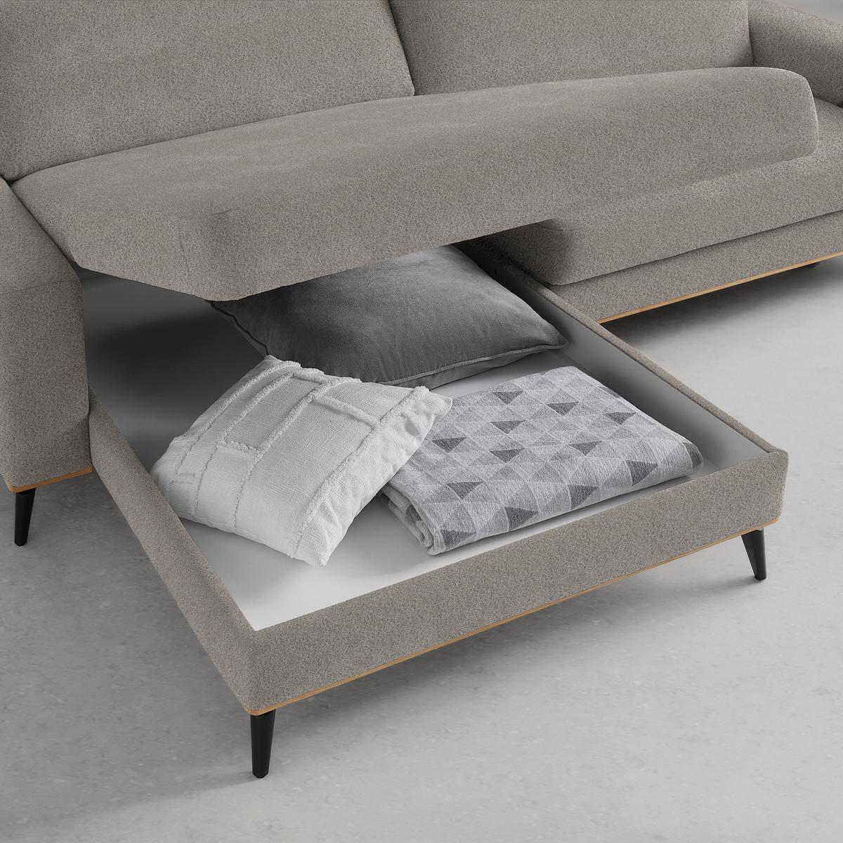 Wohnlandschaft Romeo Silberfarben - Silberfarben/Schwarz, KONVENTIONELL, Textil/Metall (167/87/234cm) - Zandiara