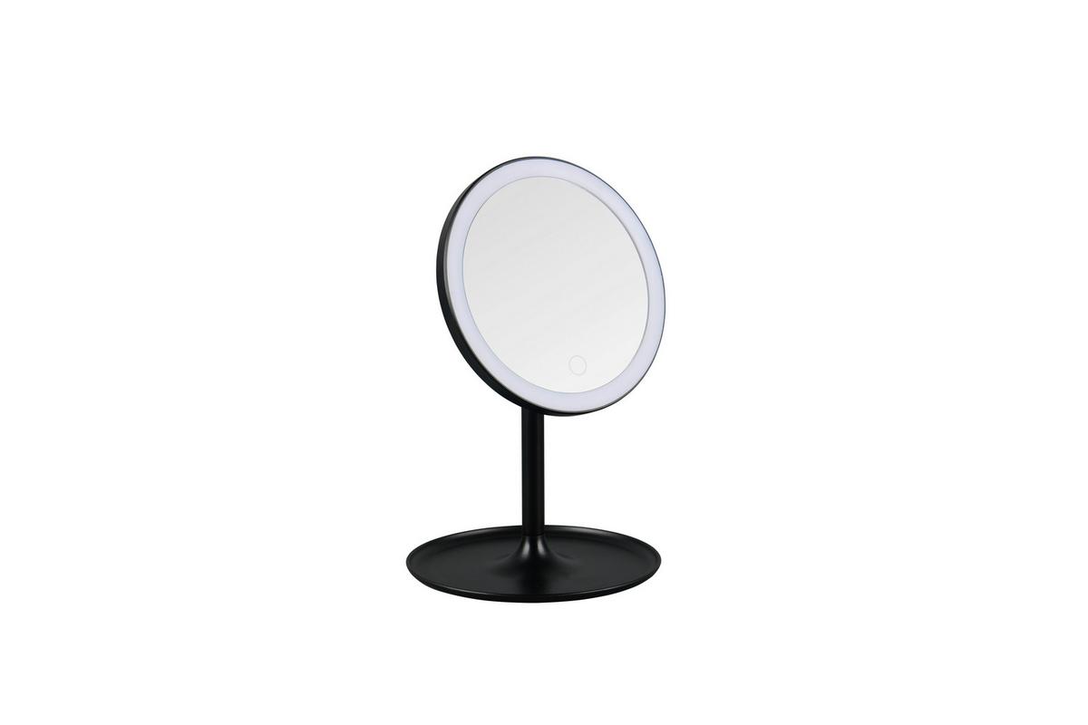 Schminkspiegel Liara Schwarz mit LED - Schwarz, MODERN, Glas/Kunststoff (18/28,5cm) - Mömax