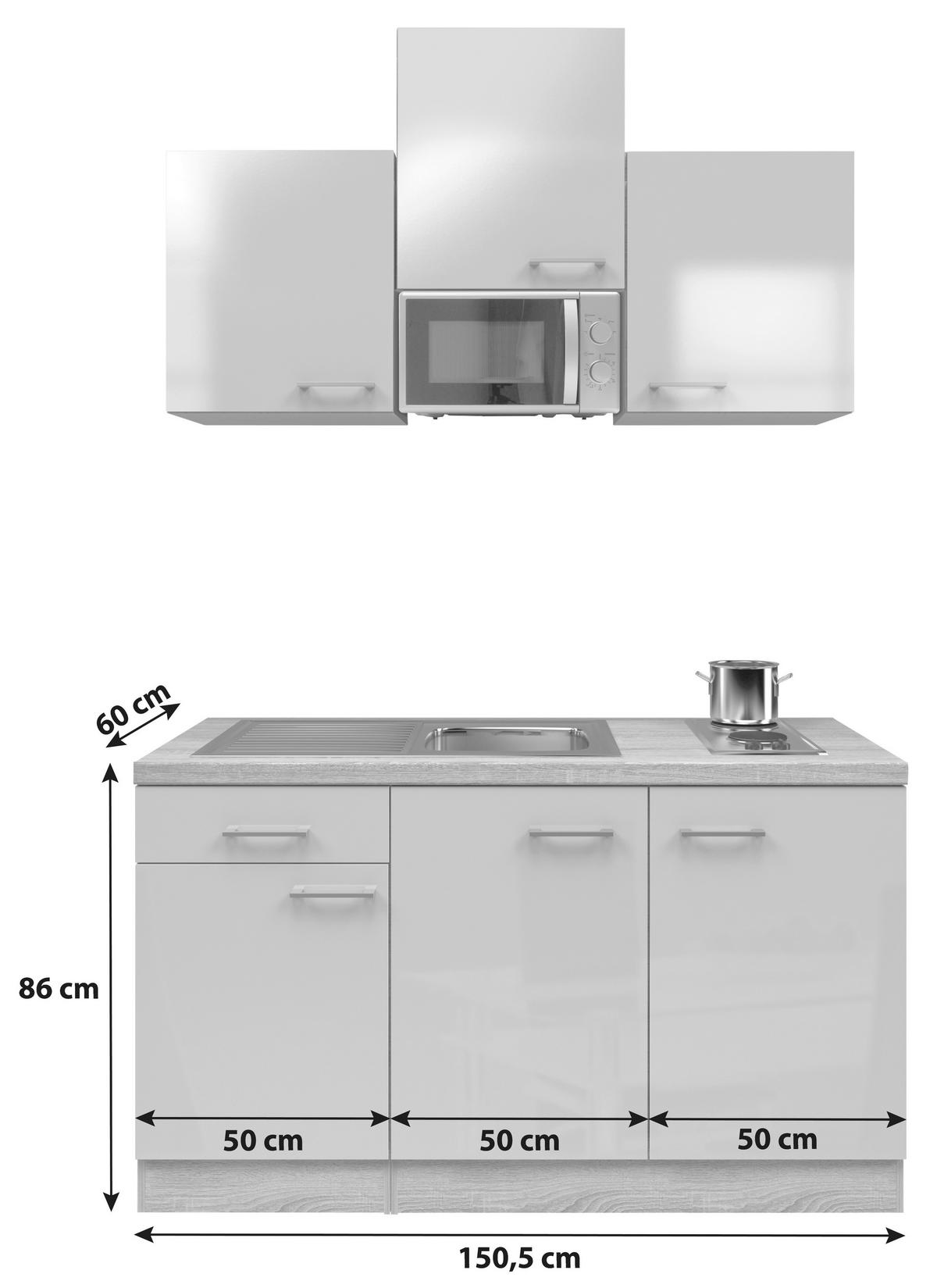 Majhna Kuhinja Nepal, Kašmir, Barva Hrasta - barve nerjavečega jekla/kašmir, Moderno, kovina/leseni material (150cm) - FlexWell