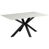 Jedilna miza Romana, 160x70cm - črna/bela, Moderno, kovina/keramika (160/90/76cm) - MID.YOU