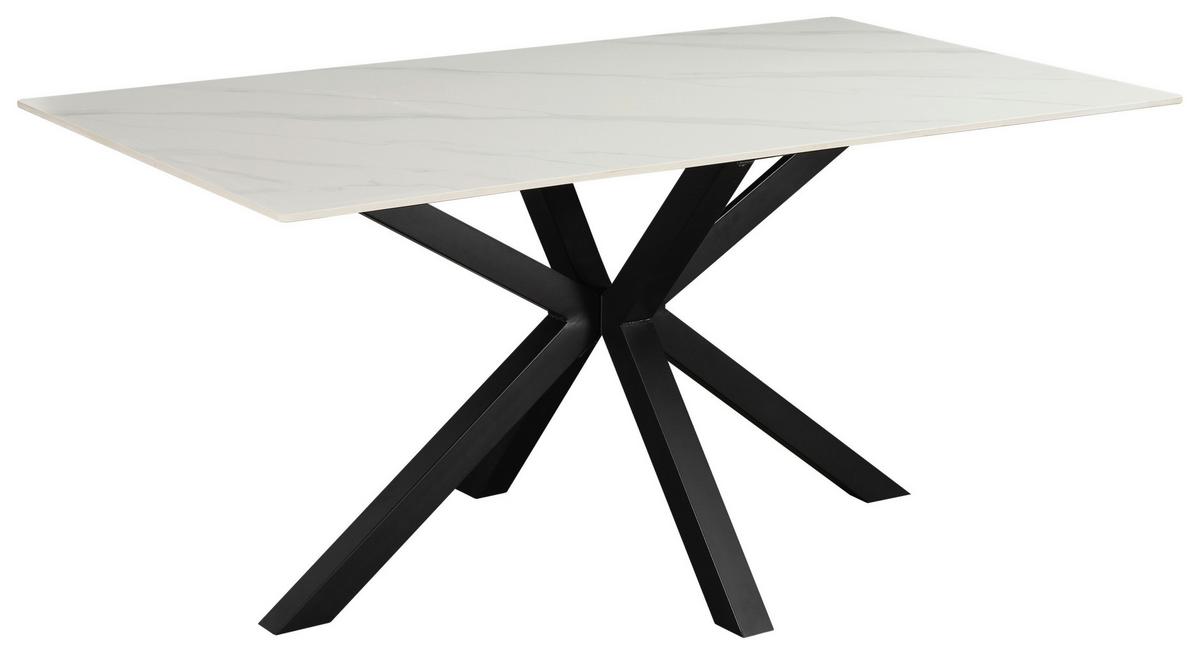 Jedilna miza Romana, 160x70cm - črna/bela, Moderno, kovina/keramika (160/90/76cm) - MID.YOU