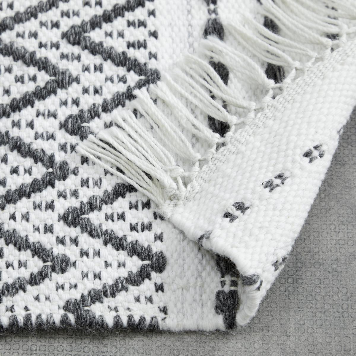 Covor țesut de mână GERI - alb/negru, Modern, textil (120/170cm) - Modern Living